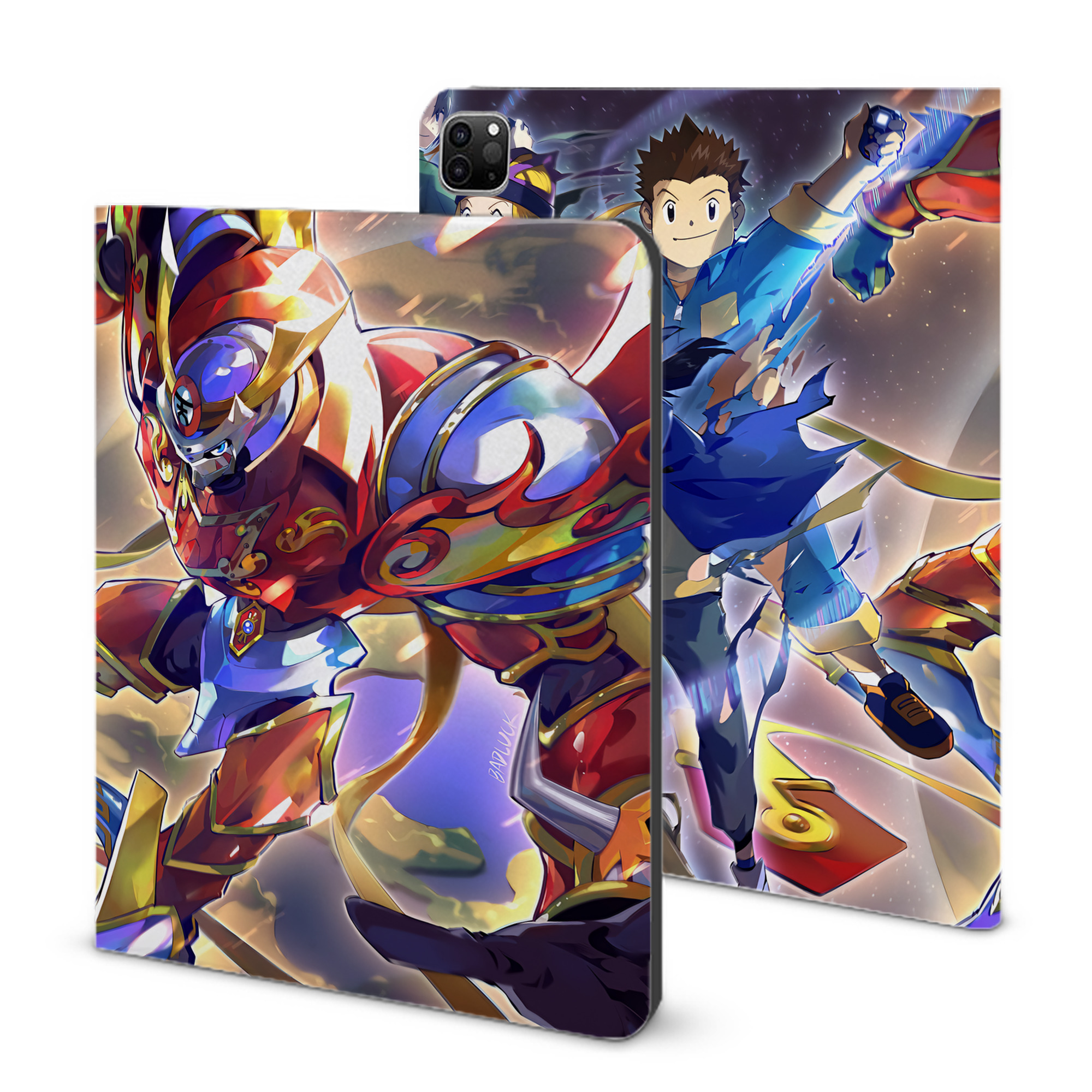 （画像用） Digimon デジタルモンスター/デジモン IPad ケース ブック型 PUレザー TPU 耐衝撃 軽量 薄型 ペン収納なし 全面保護 IPad 各モデル対応